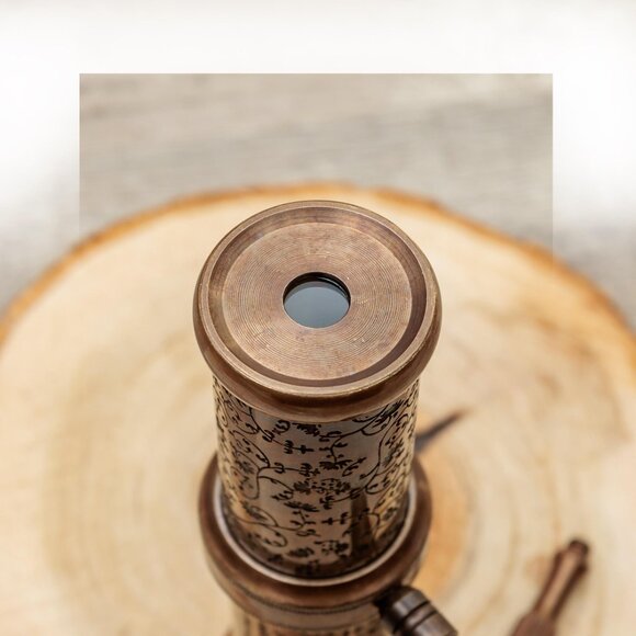 Vintage Solid Brass Kaleidoscope – Unique Educational Gift for Kids, Birthday - Picture 6 of 7